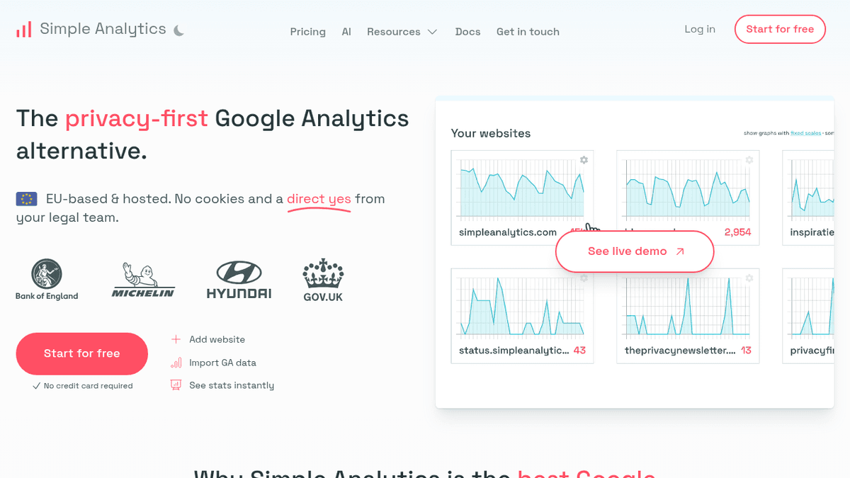 Screenshot of https://www.simpleanalytics.com